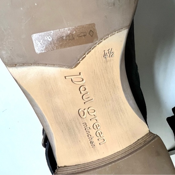 PAUL GREEN black suede casual boots comfy biker western women’s size 7US - Picture 6 of 11